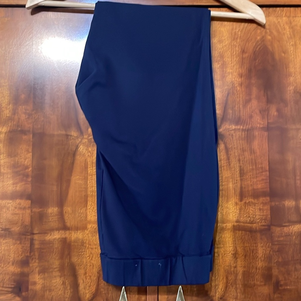 Rafaella Comfort Pull-On Dress Pants Size 14 Navy Stretch Work Viscose Slim - Picture 7 of 12